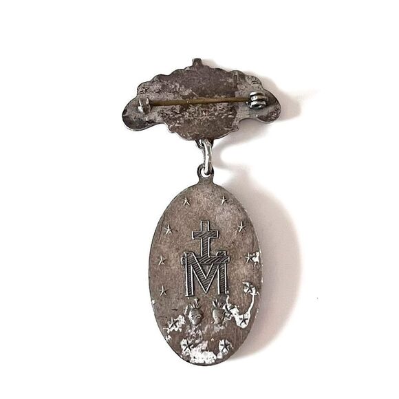 Sodality Of The Blessed Virgin Mary Miraculous Medal Pin - Picture 2 of 3